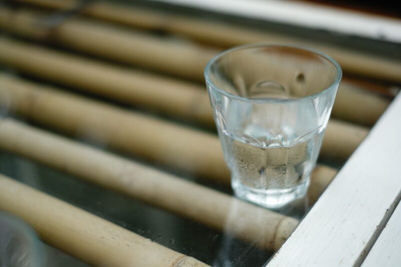 A glass of drinking water