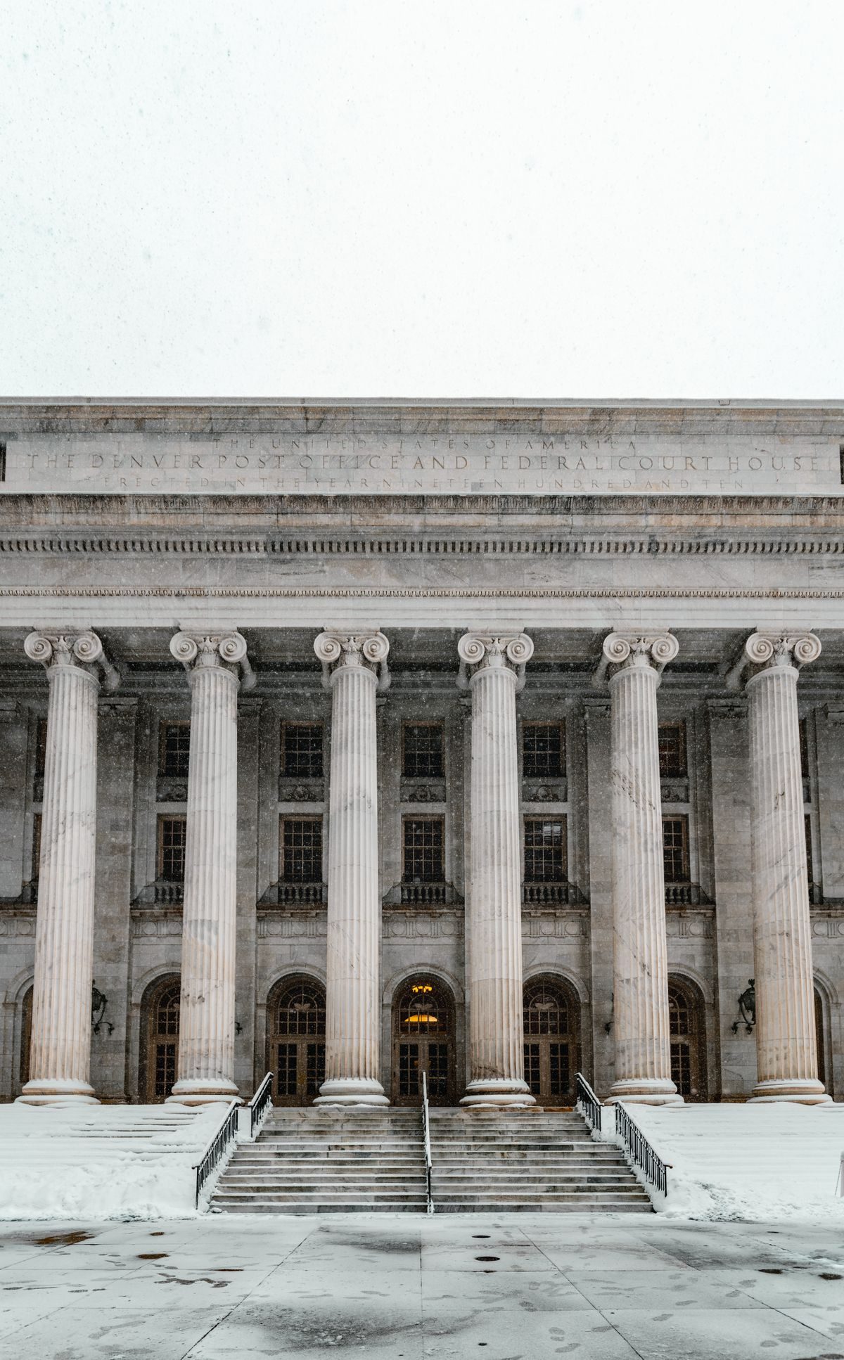 Courthouse facade with tall columns